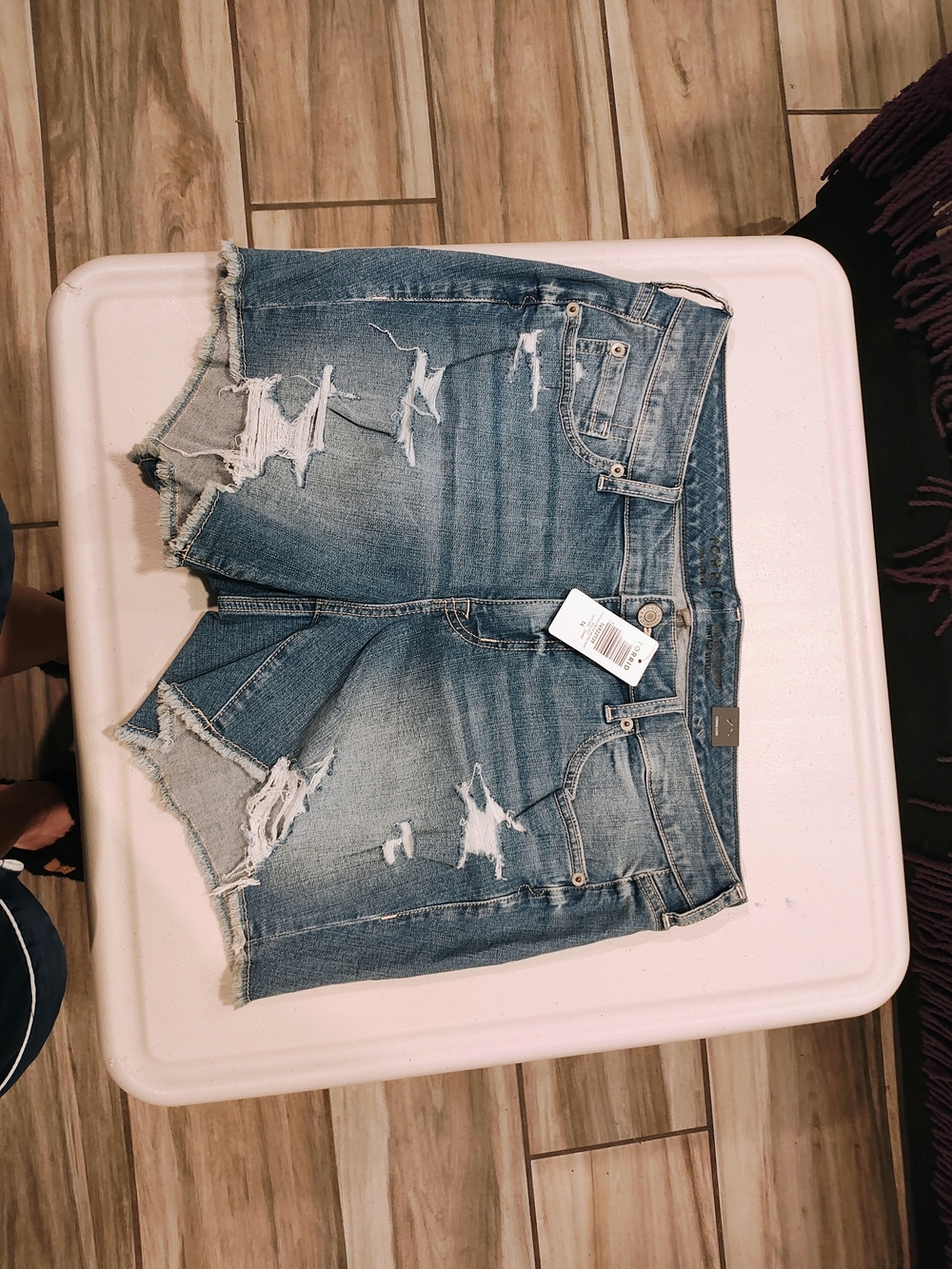 torrid Faded Blue Distressed Denim Cutoff Shorts